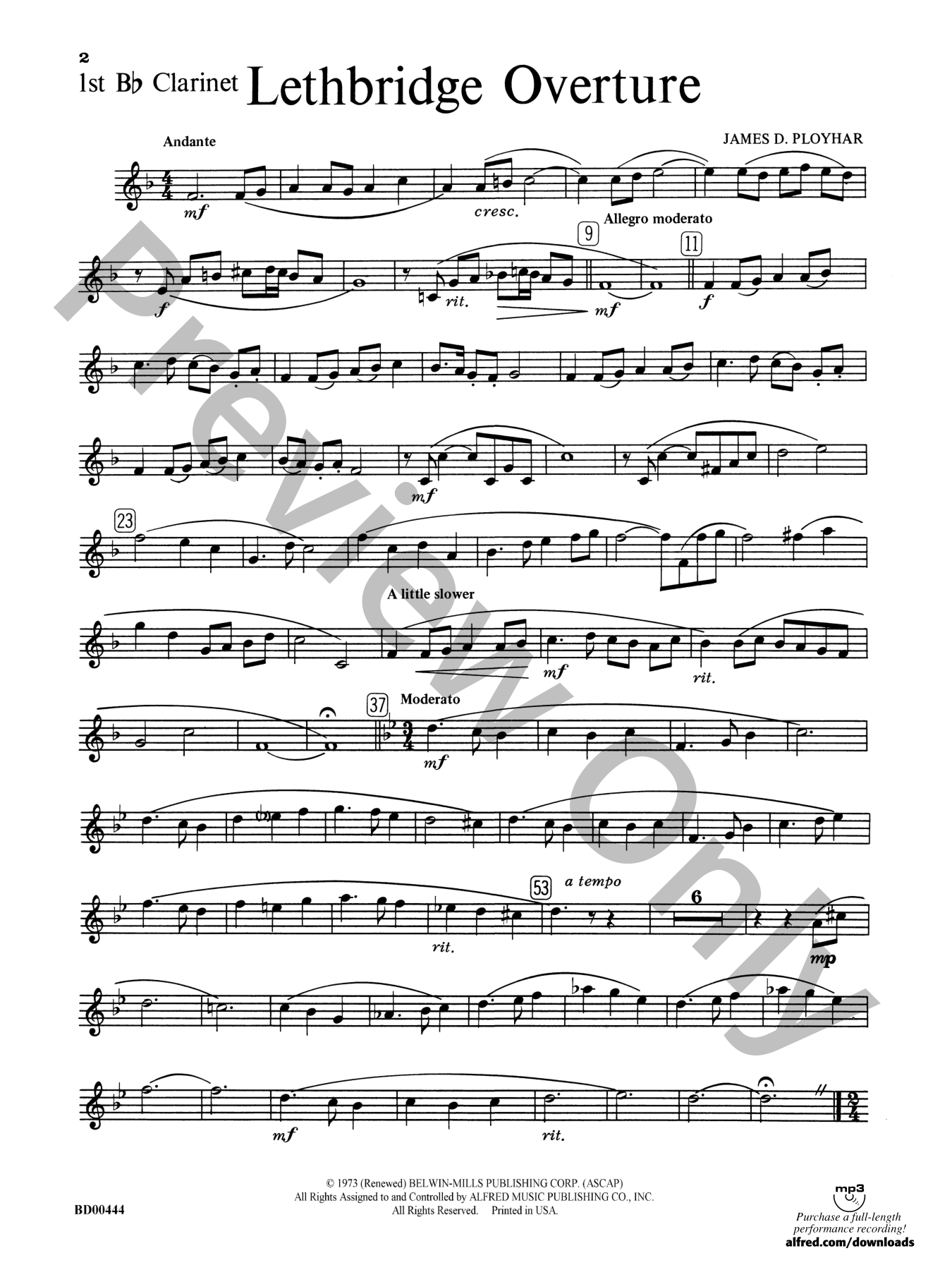 Lethbridge Overture Concert Band Sheet Music | J.W. Pepper