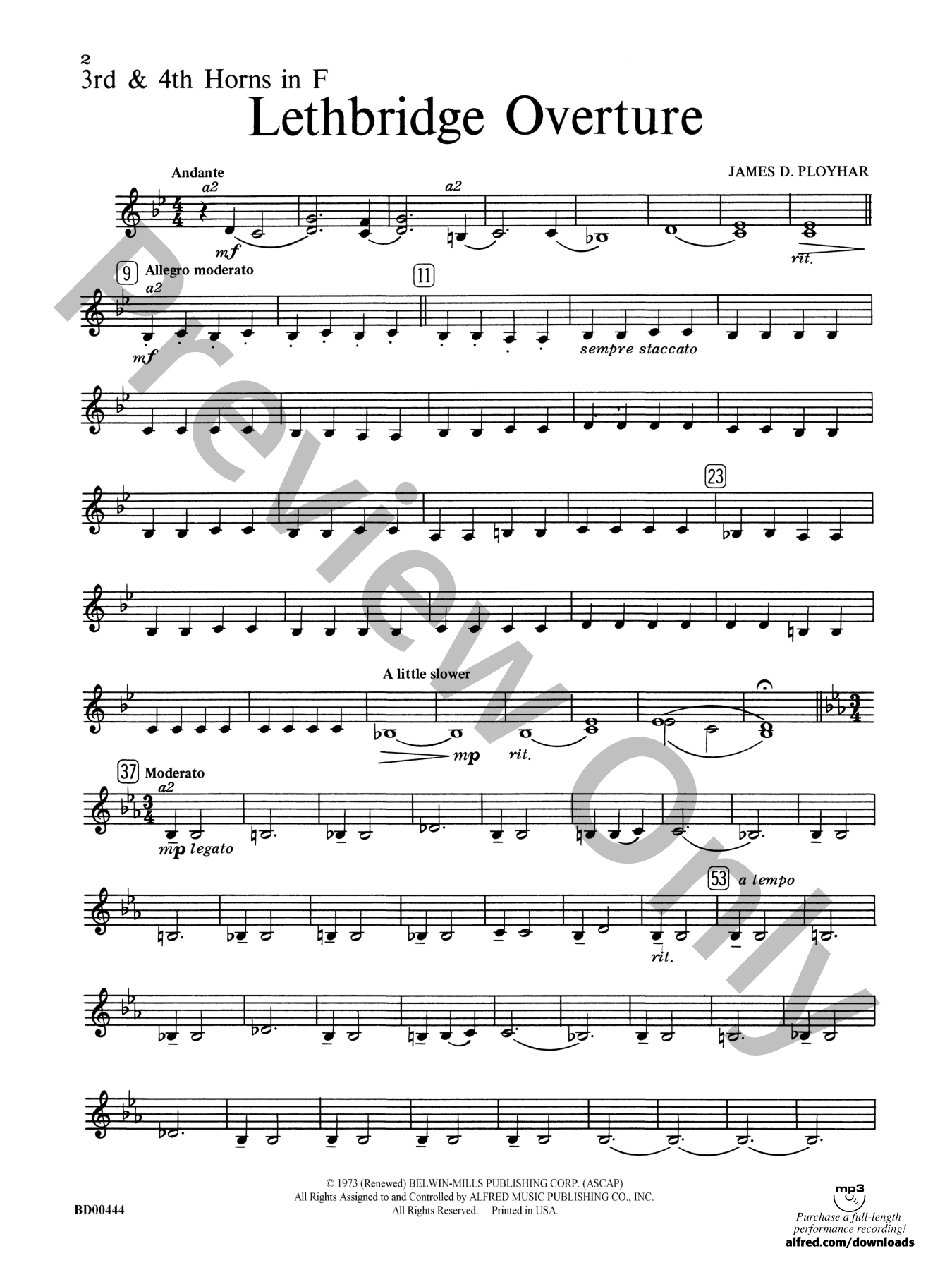 Lethbridge Overture Concert Band Sheet Music | J.W. Pepper