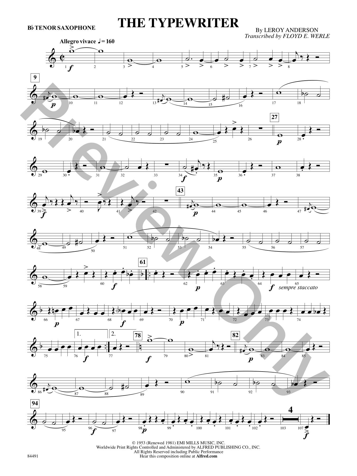 The Typewriter Concert Band Sheet Music | J.W. Pepper