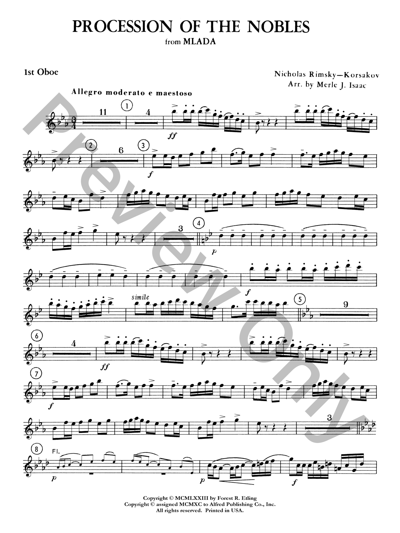 Procession of the Nobles Orchestra Sheet Music | J.W. Pepper