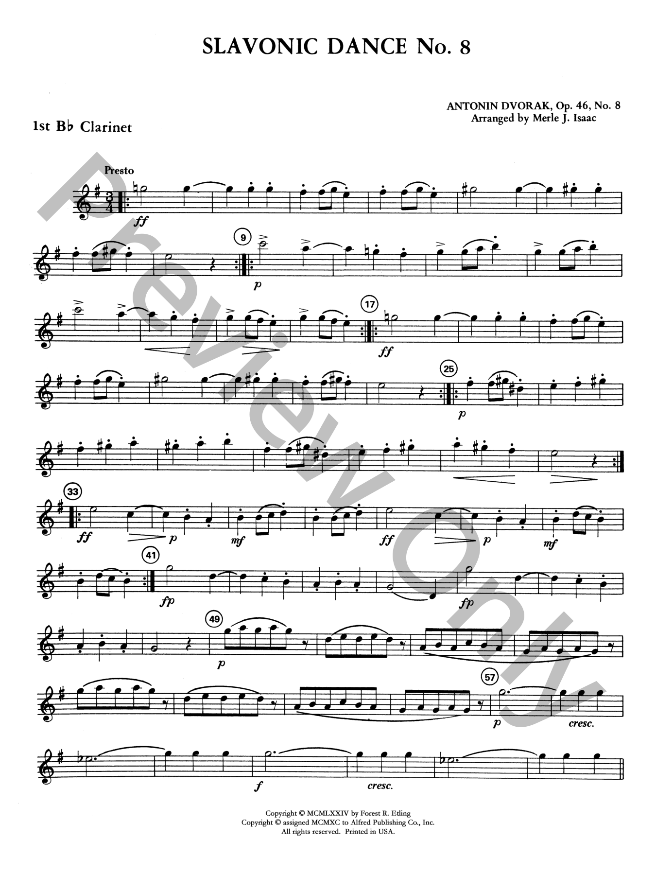 Slavonic Dance No. 8 Orchestra Sheet Music | J.W. Pepper