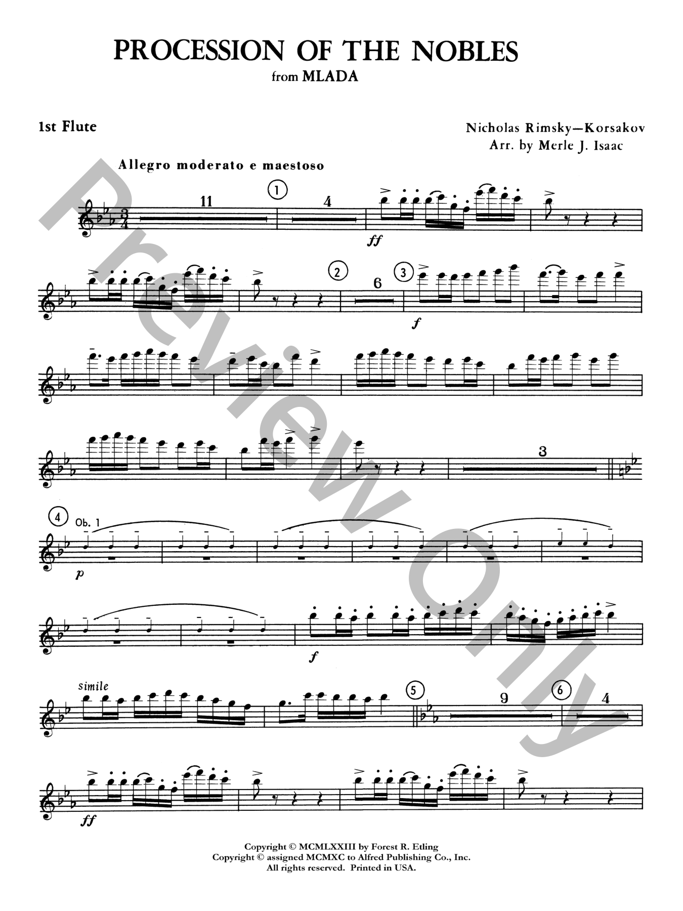 Procession of the Nobles Orchestra Sheet Music | J.W. Pepper
