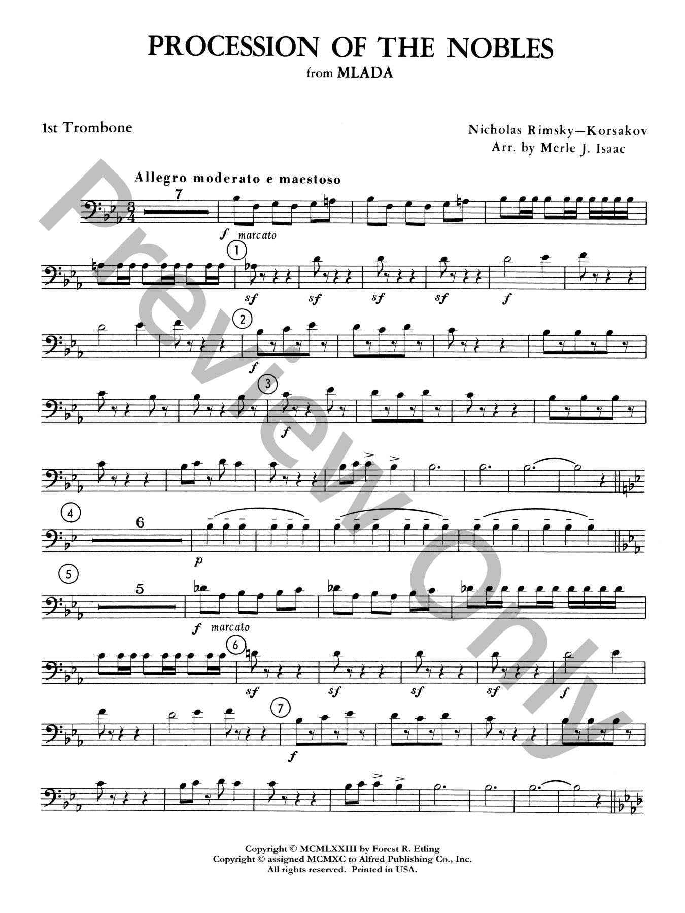 ● 絶版 吹奏楽楽譜 M.Mussorgsky / 司祭の行列 Procession of the Nobles Orchestra Sheet Music | J.W. Pepper
