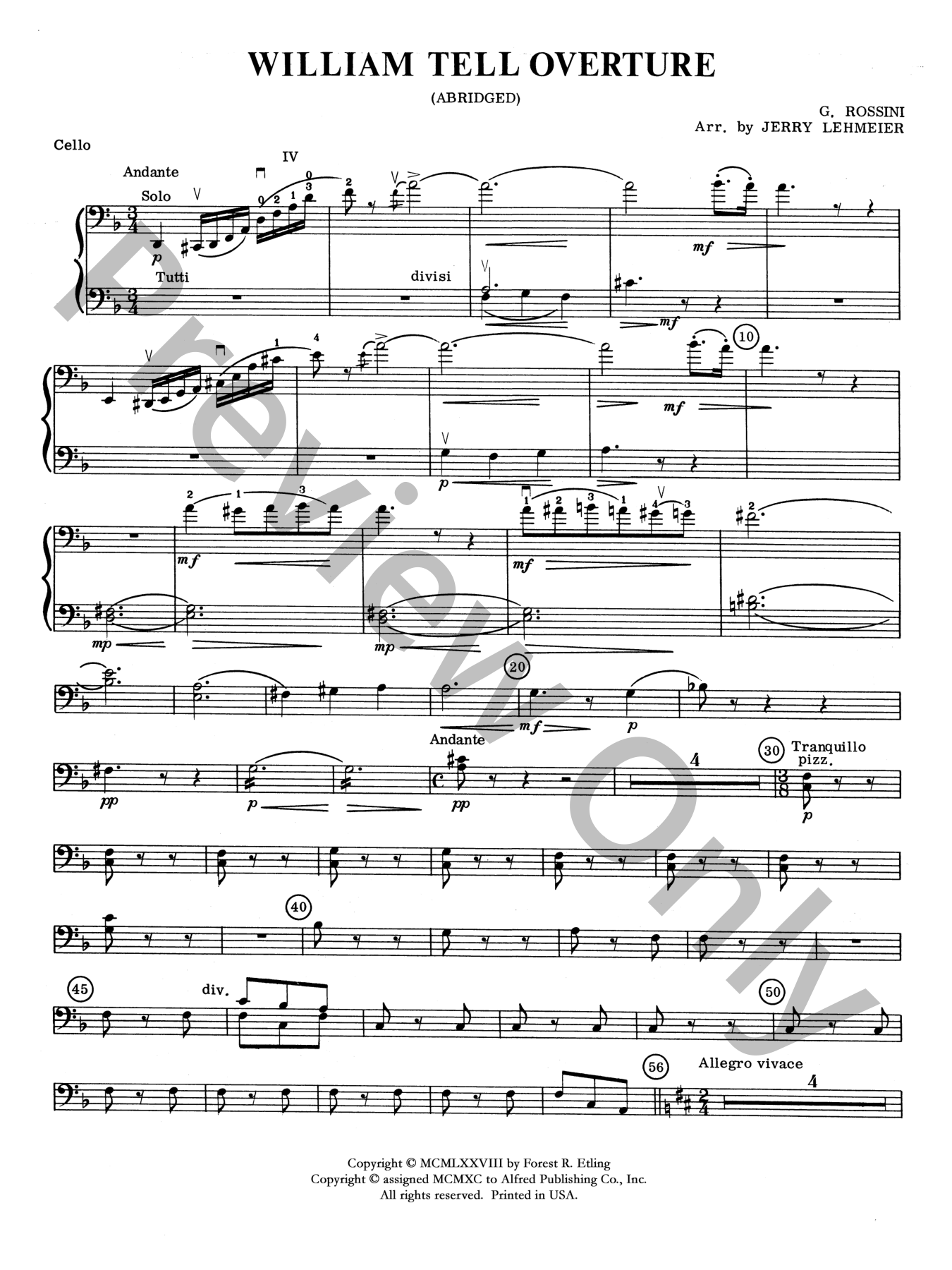 William Tell Overture Orchestra Sheet Music | J.W. Pepper