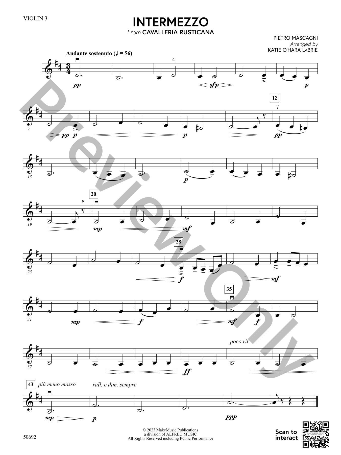 Intermezzo Orchestra Sheet Music | J.W. Pepper