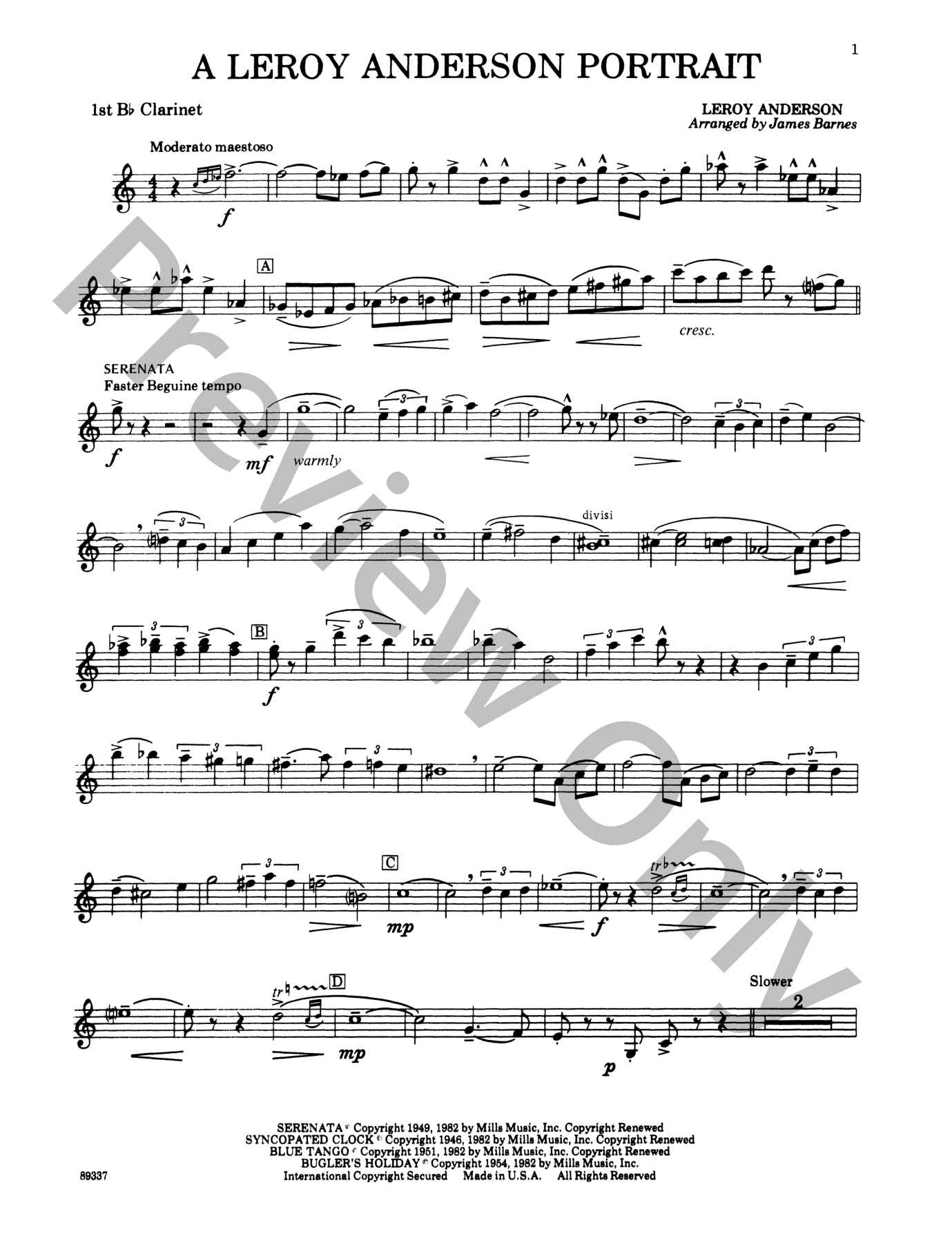 Leroy Anderson Portrait, A Concert Band Sheet Music | J.W. Pepper