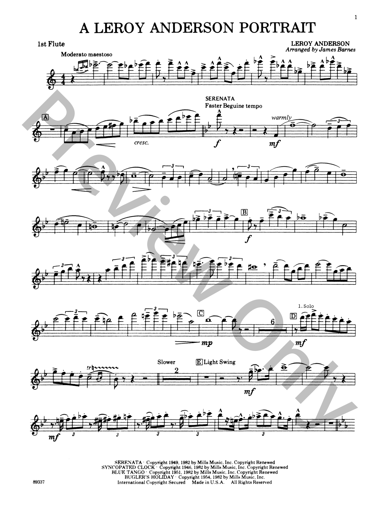 Leroy Anderson Portrait, A Concert Band Sheet Music | J.W. Pepper