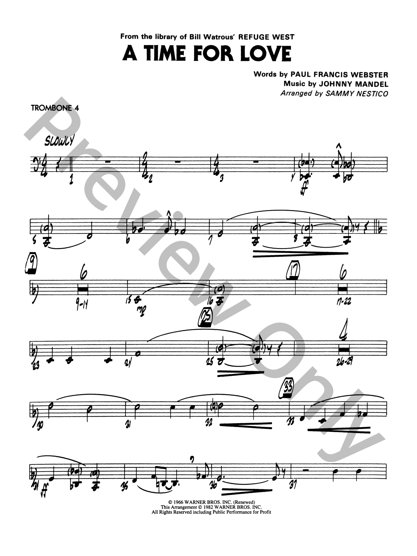 A Time for Love Jazz Sheet Music | J.W. Pepper
