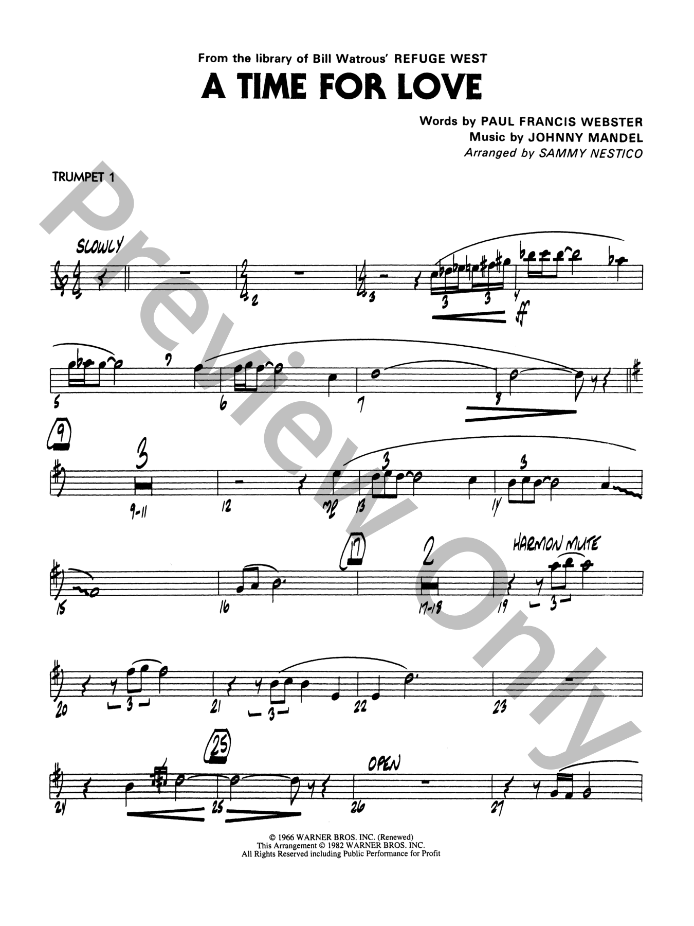A Time for Love Jazz Sheet Music | J.W. Pepper