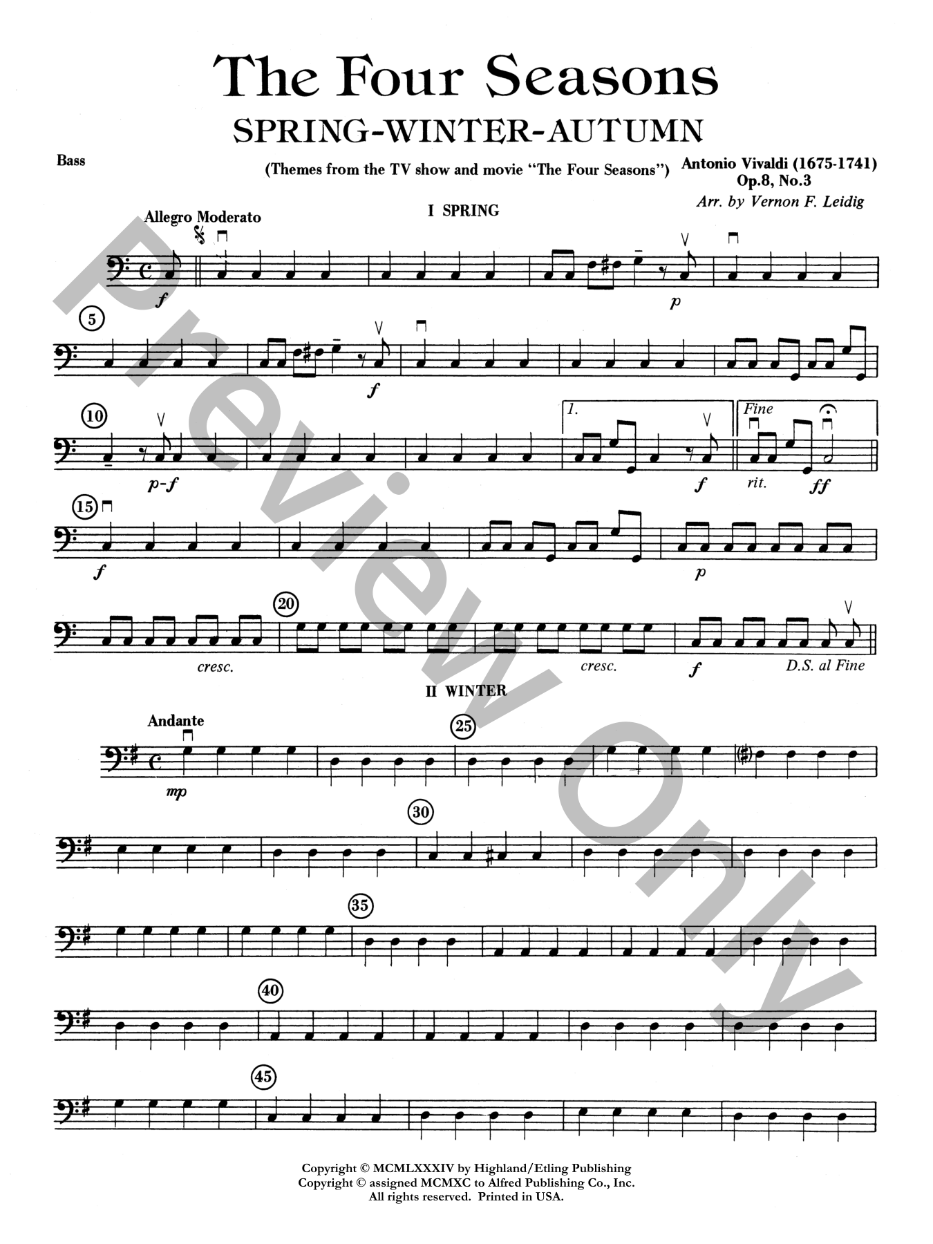 The Four Seasons Orchestra Sheet Music | J.W. Pepper