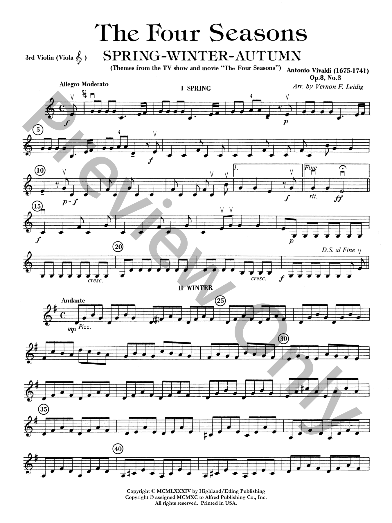 The Four Seasons Orchestra Sheet Music | J.W. Pepper