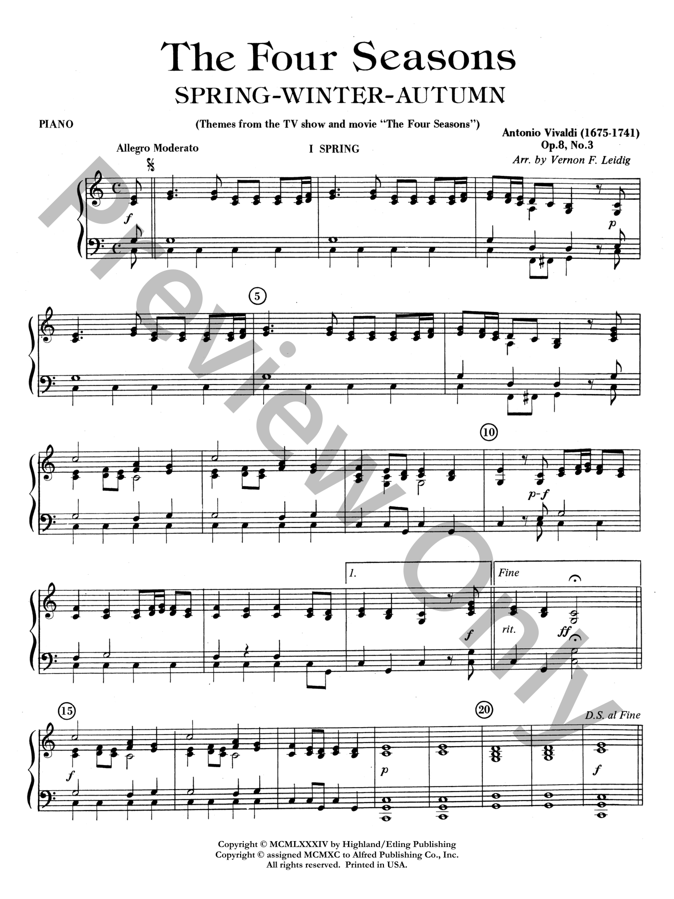 The Four Seasons Orchestra Sheet Music | J.W. Pepper