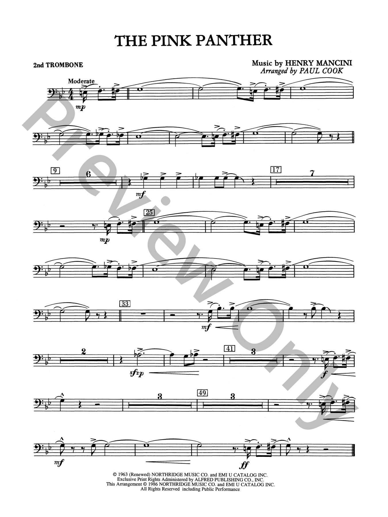 Pantera,VulgarDisplayOfpower,bandscore楽譜 The Pink Panther Concert Band Sheet Music | J.W. Pepper