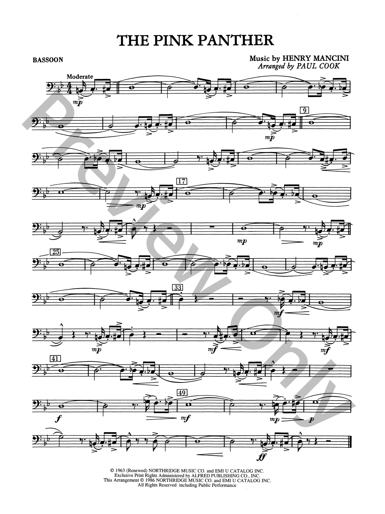 Pantera,VulgarDisplayOfpower,bandscore楽譜 The Pink Panther Concert Band Sheet Music | J.W. Pepper