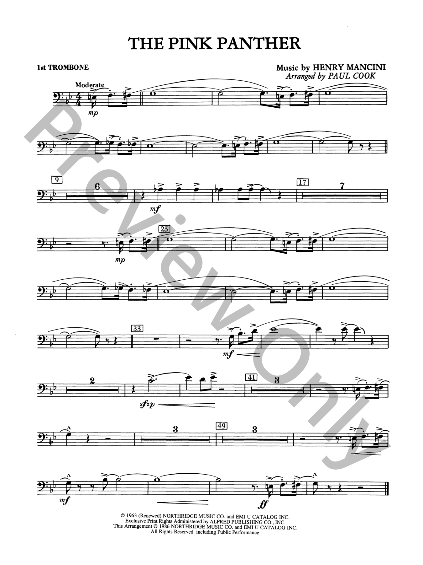 The Pink Panther Concert Band Sheet Music | J.W. Pepper