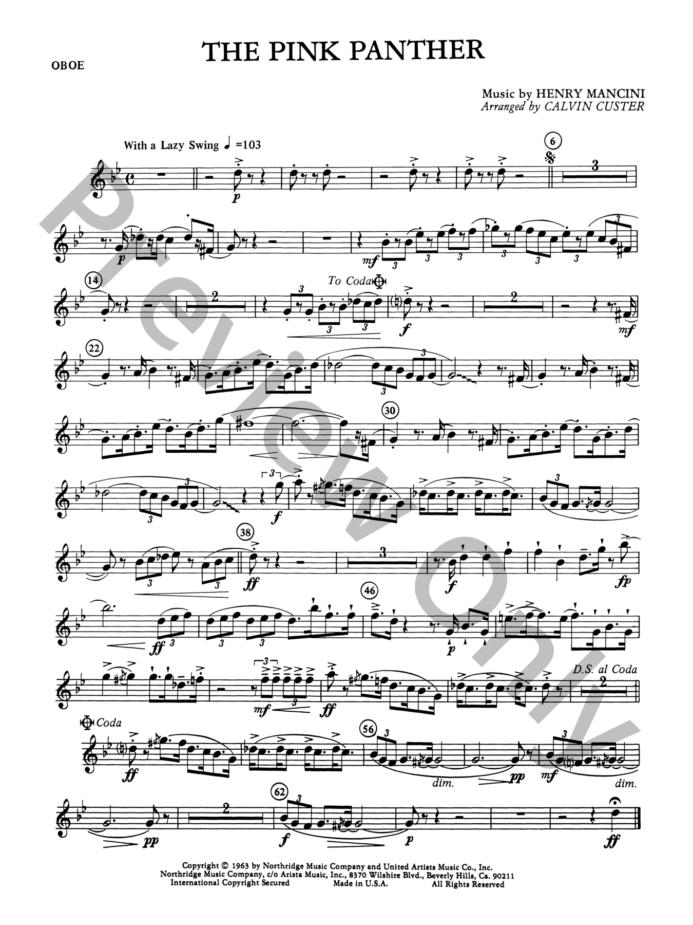Pink Panther, The Orchestra Sheet Music | J.W. Pepper