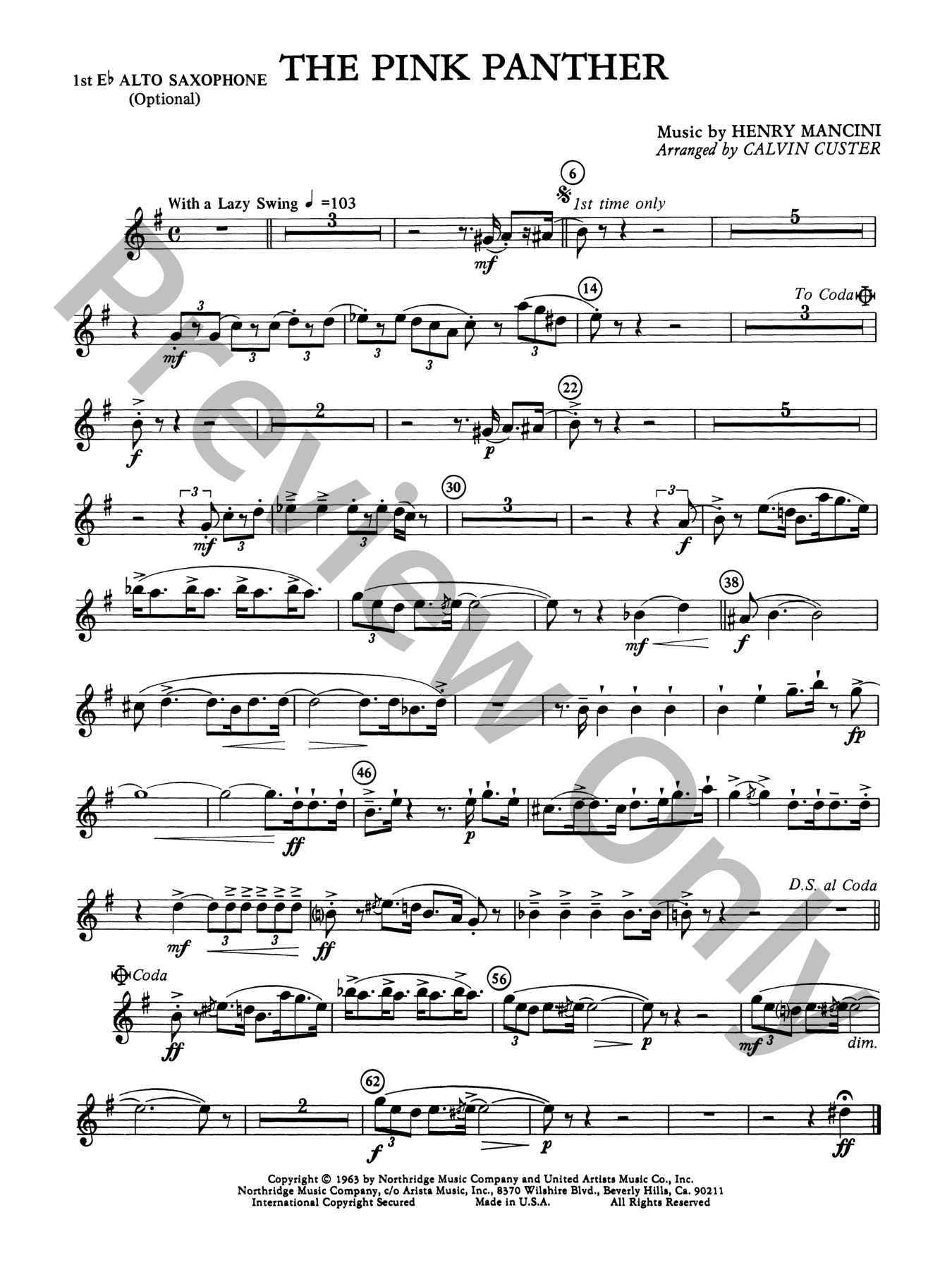 Pink Panther, The Orchestra Sheet Music | J.W. Pepper