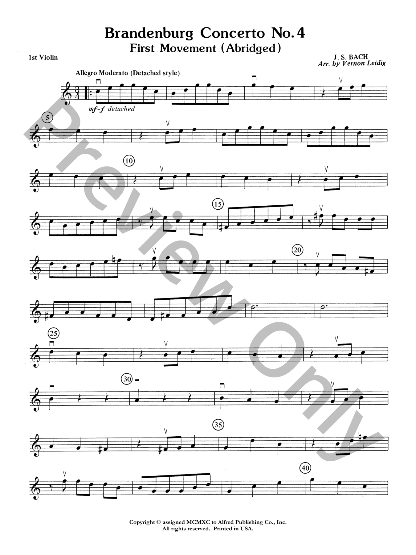 concerto様ご確認用♥オーダー品 Brandenburg Concerto No. 4 Orchestra Sheet Music | J.W. Pepper