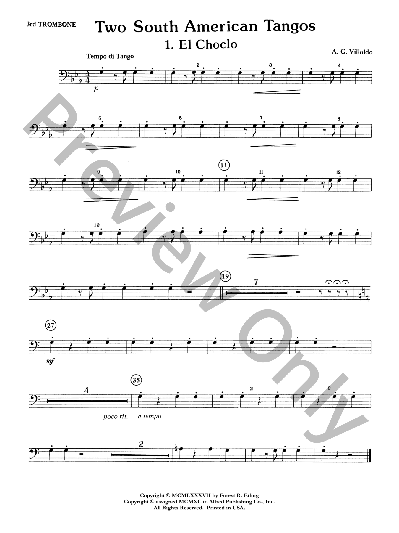 Two South American Tangos Orchestra Sheet Music | J.W. Pepper