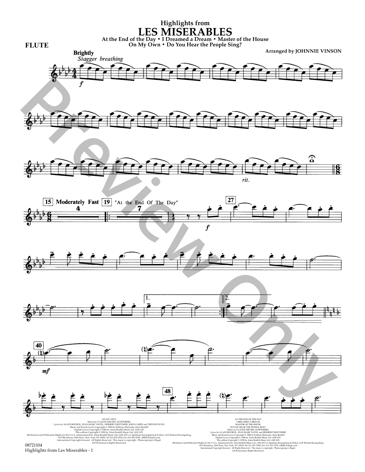 Les Miserables Concert Band Sheet Music | J.W. Pepper