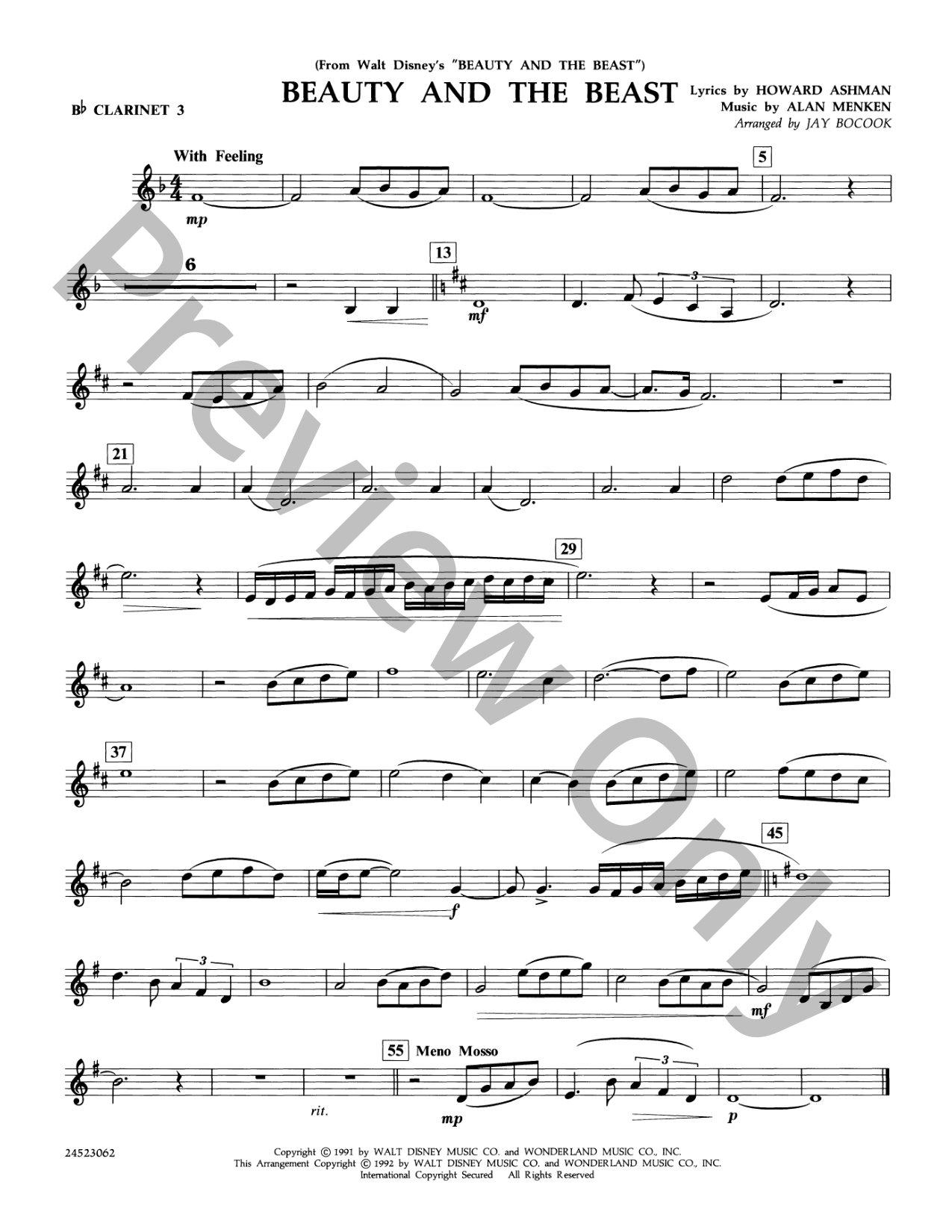 Beauty and the Beast Concert Band Sheet Music | J.W. Pepper