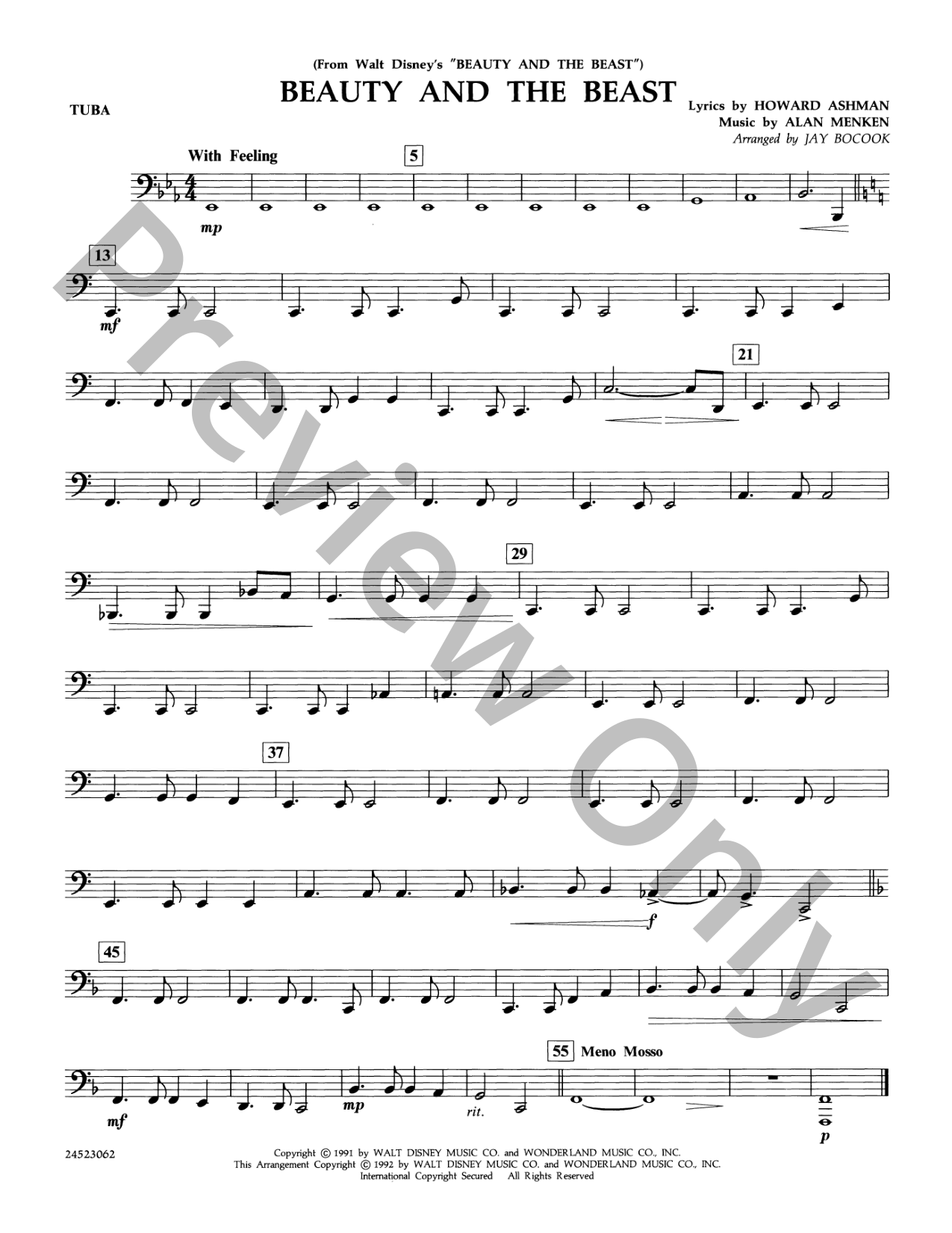 Beauty and the Beast Concert Band Sheet Music | J.W. Pepper