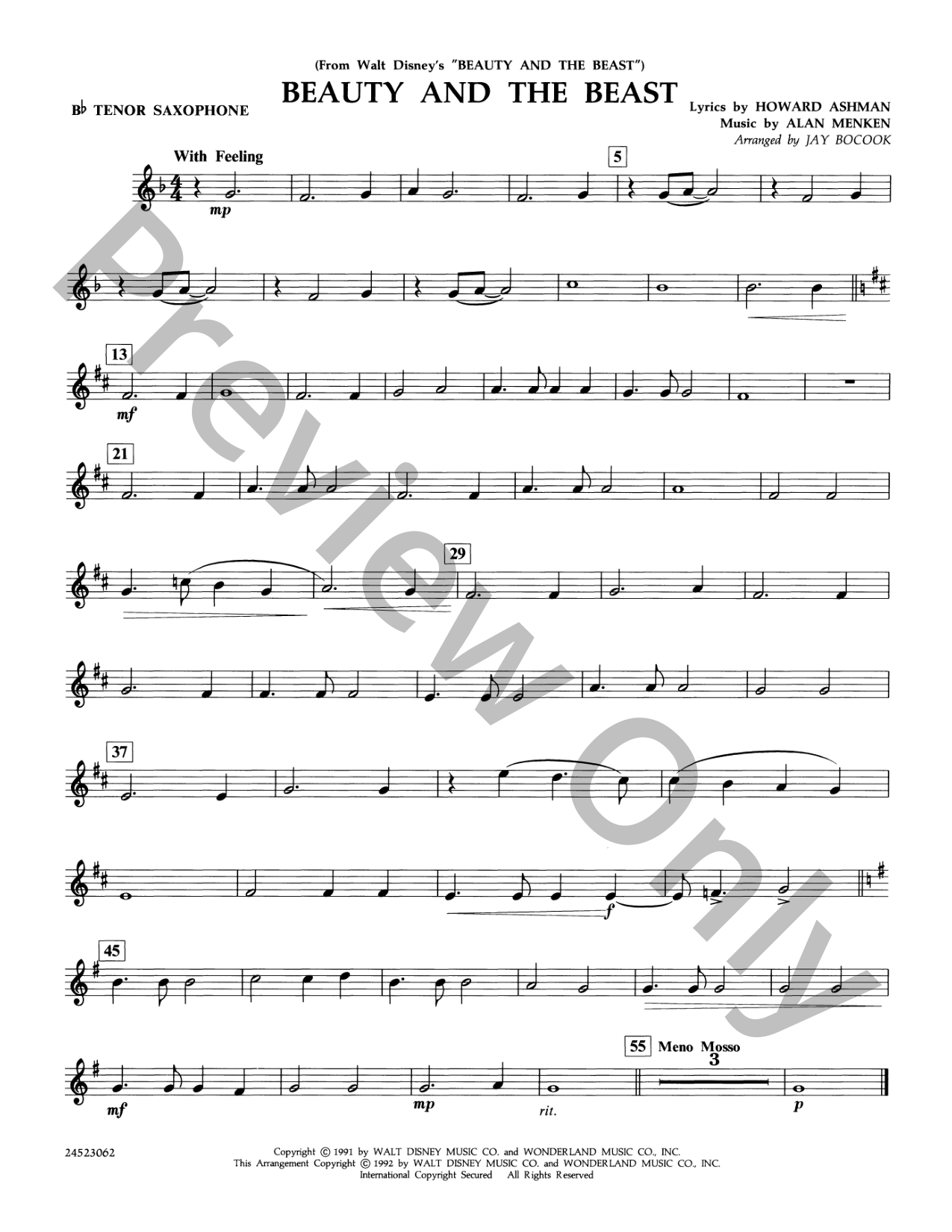 Beauty and the Beast Concert Band Sheet Music | J.W. Pepper