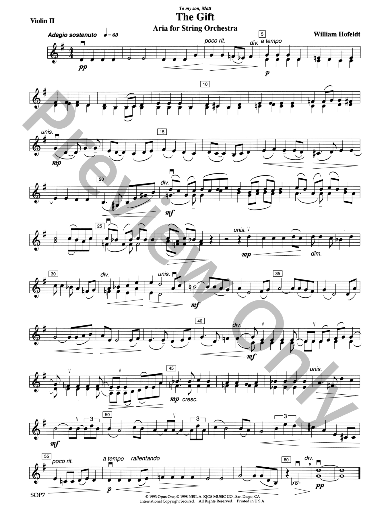 The Gift Orchestra Sheet Music | J.W. Pepper