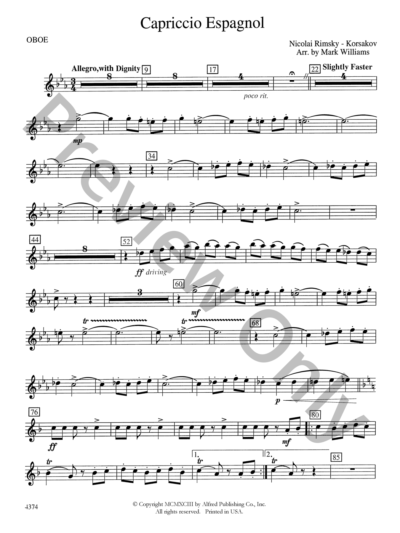 Capriccio Espagnol Concert Band Sheet Music | J.W. Pepper