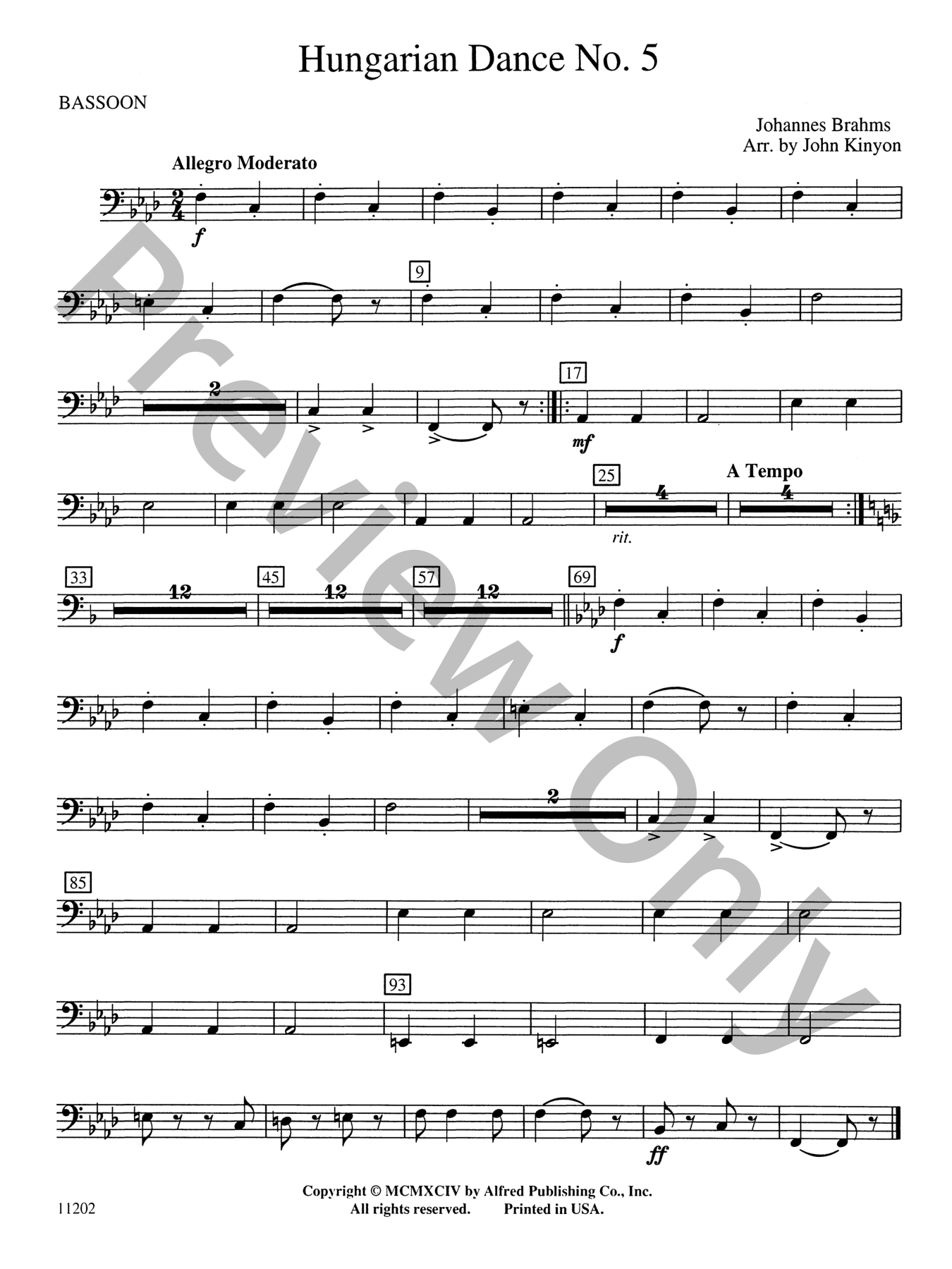 Hungarian Dance No. 5 Concert Band Sheet Music | J.W. Pepper