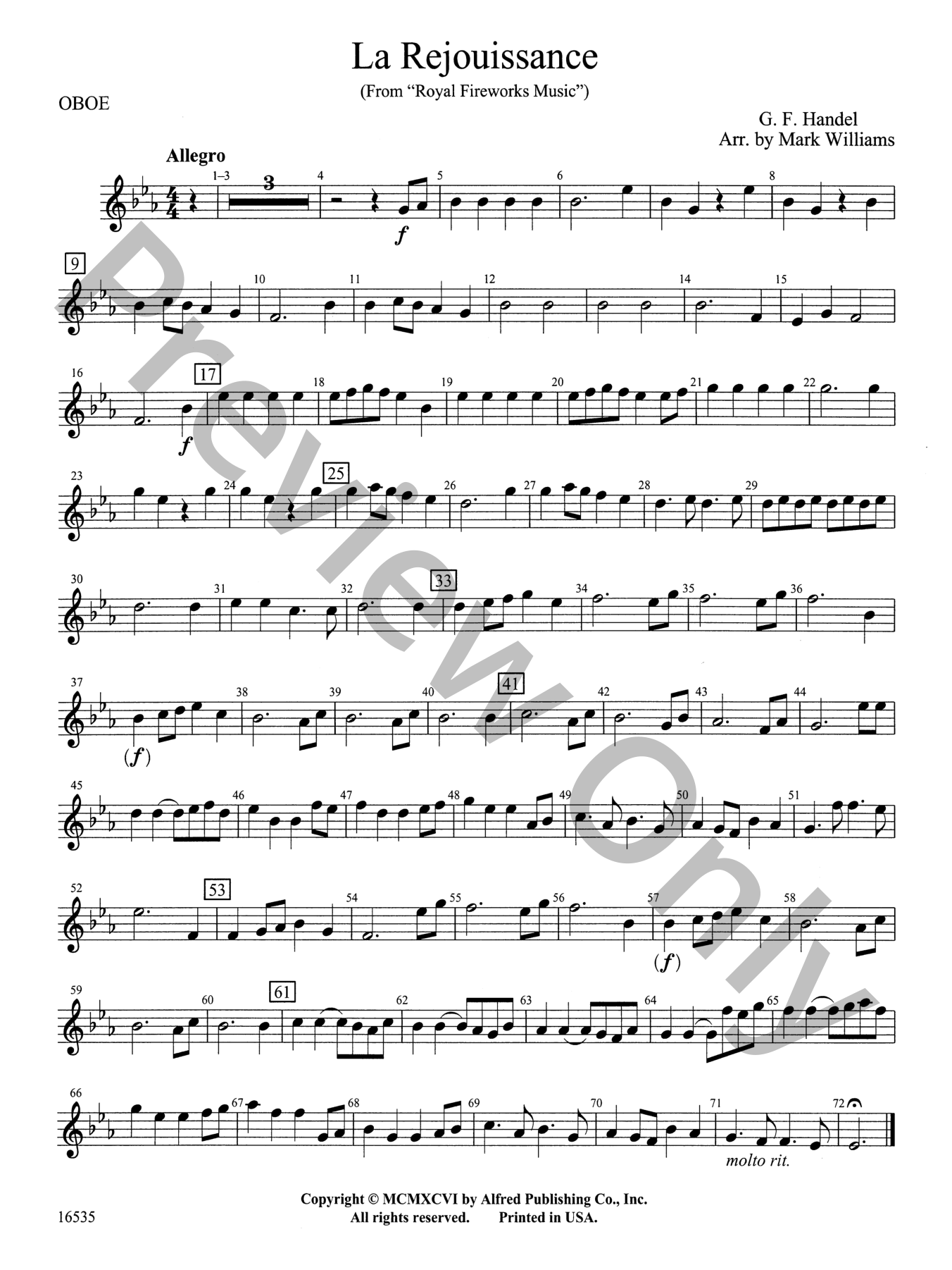 La Rejouissance Concert Band Sheet Music | J.W. Pepper