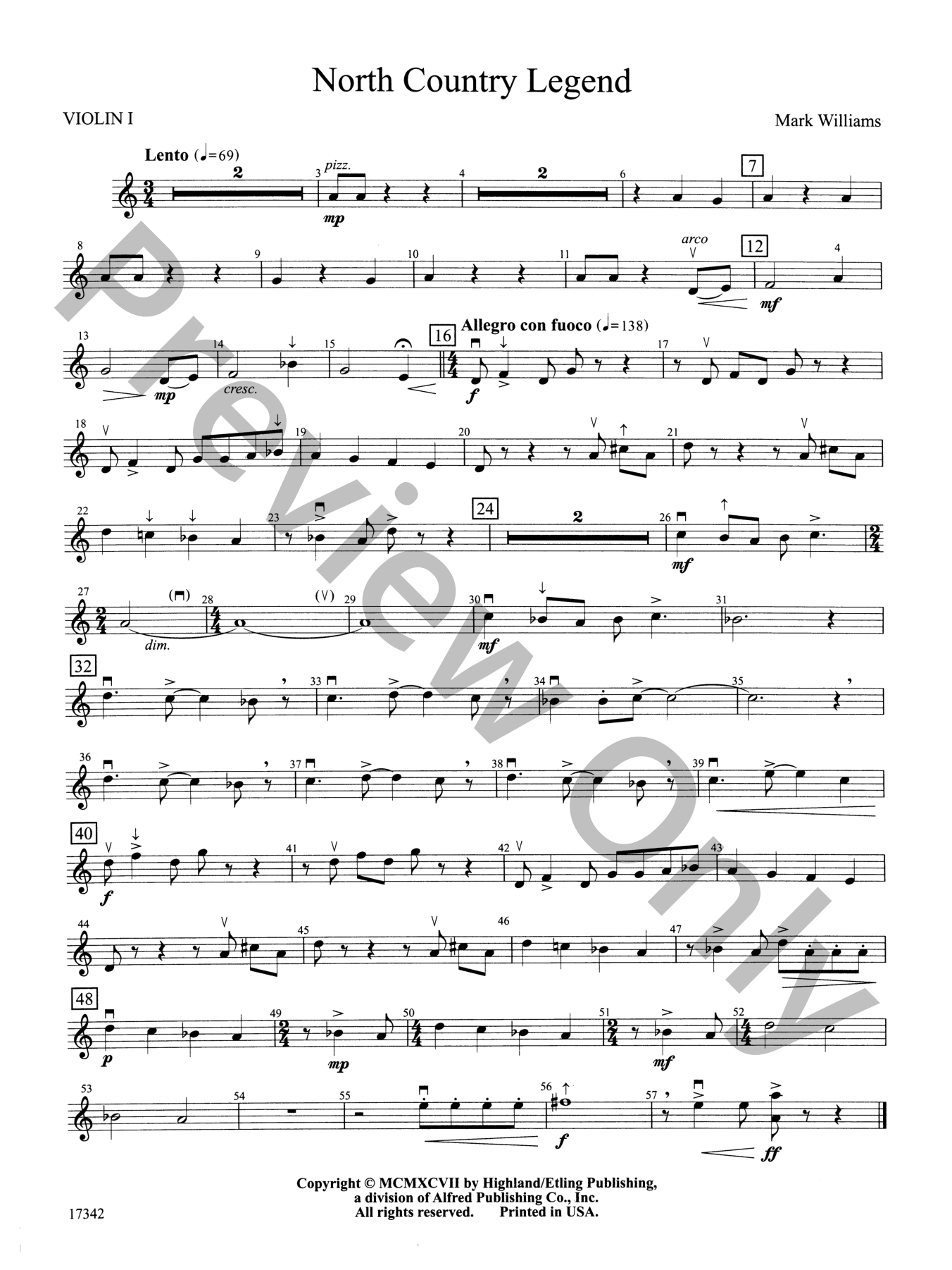 North Country Legend Orchestra Sheet Music | J.W. Pepper