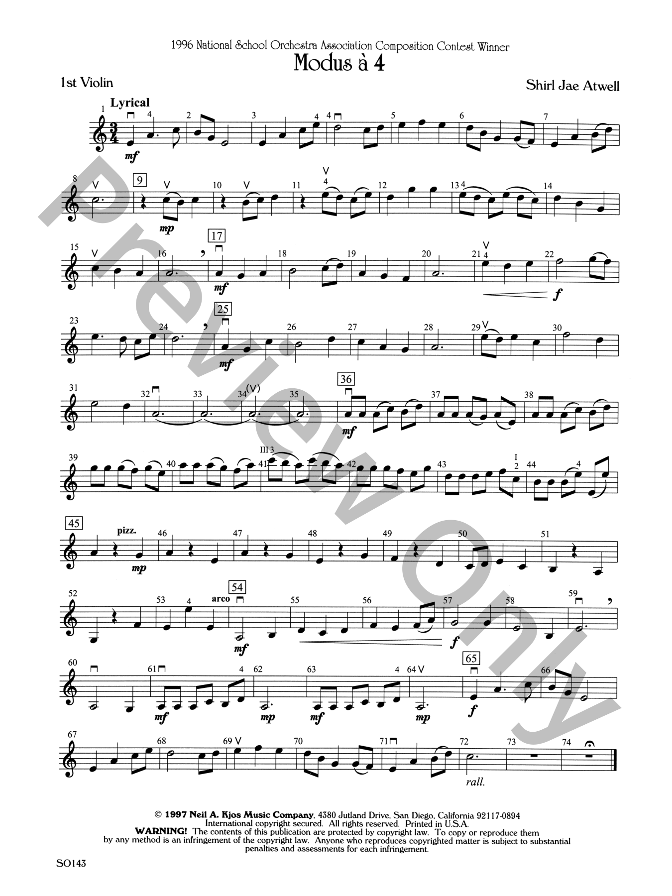 Modus a 4 Orchestra Sheet Music | J.W. Pepper