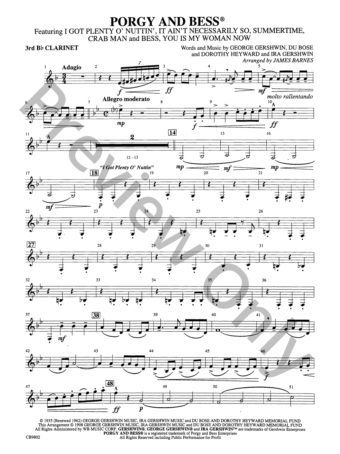 Porgy and Bess Concert Band Sheet Music | J.W. Pepper