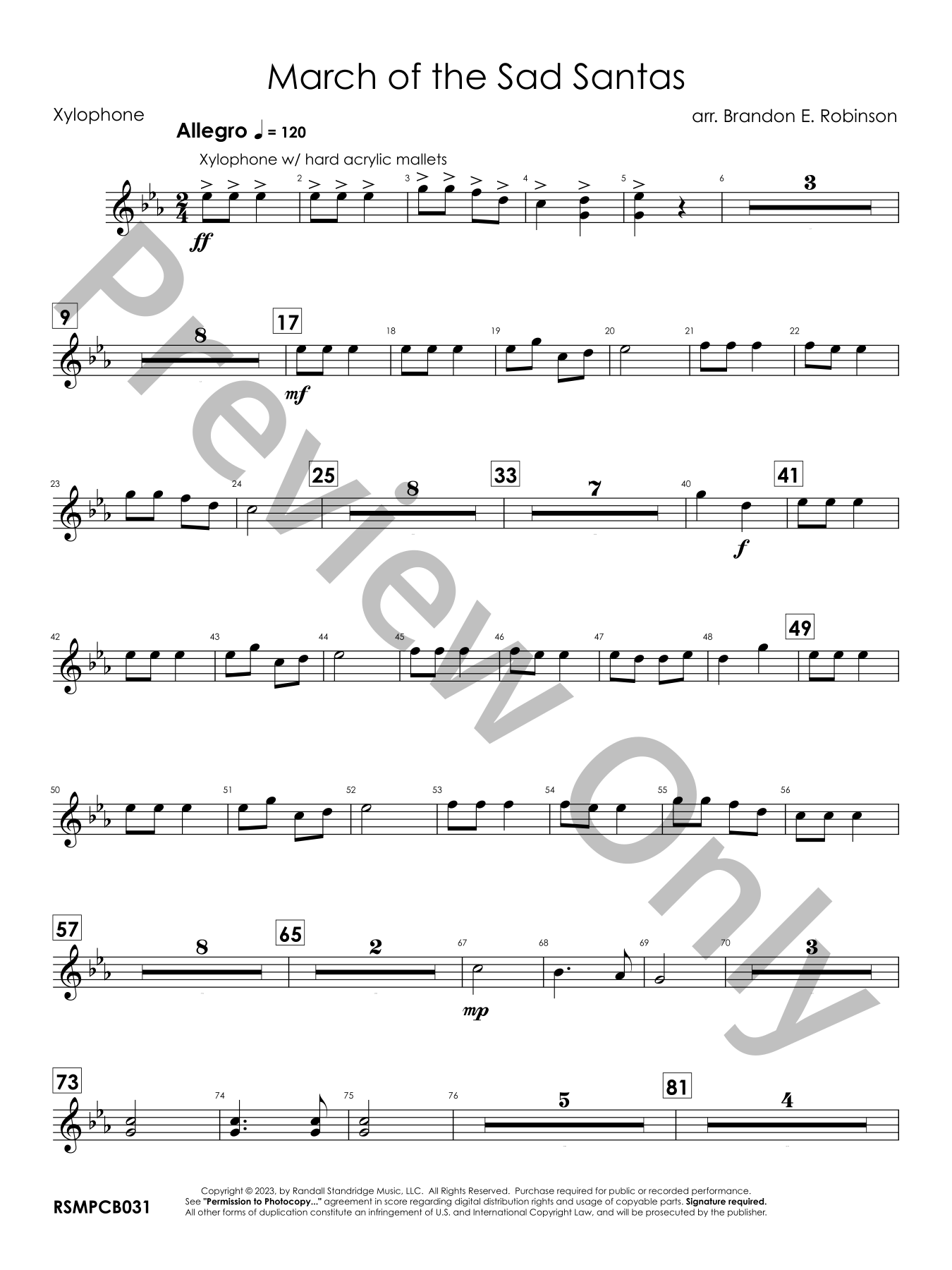 March of the Sad Santas Concert Band Sheet Music | J.W. Pepper