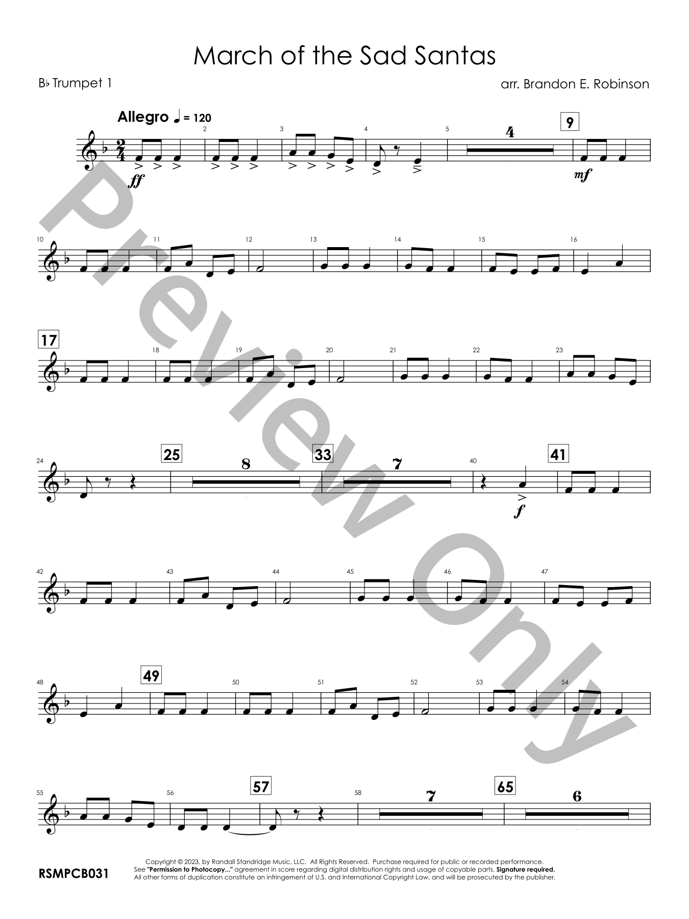 March of the Sad Santas Concert Band Sheet Music | J.W. Pepper