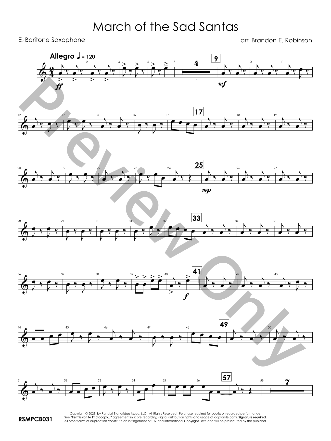 March of the Sad Santas Concert Band Sheet Music | J.W. Pepper