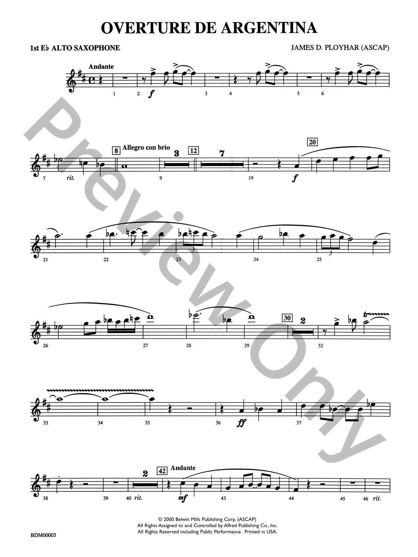 Overture de Argentina Concert Band Sheet Music | J.W. Pepper