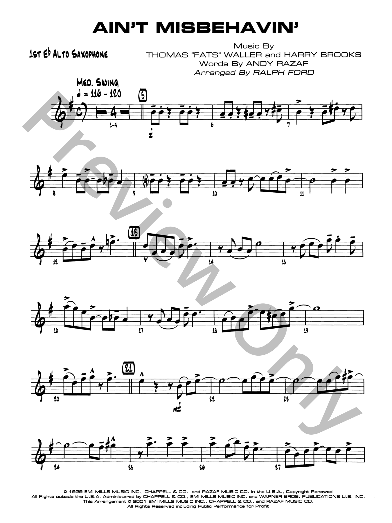 Ain't Misbehavin' Jazz Sheet Music | J.W. Pepper