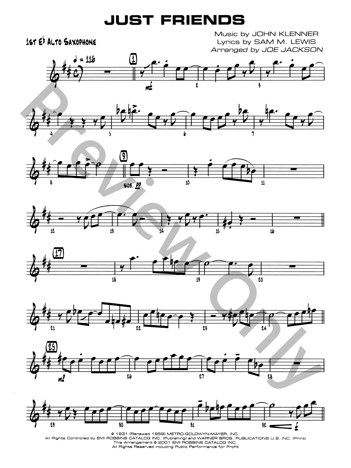 Just Friends Jazz Sheet Music | J.W. Pepper