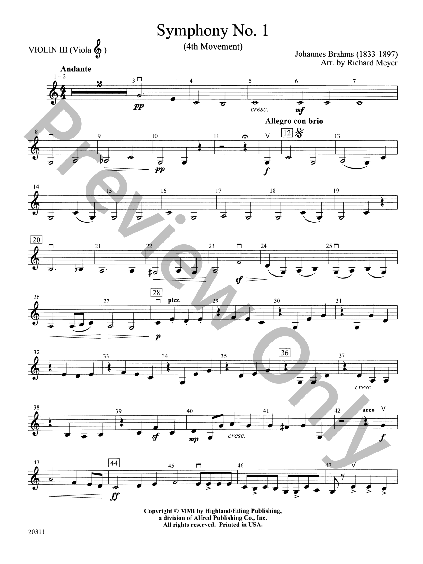 Symphony No. 1 Orchestra Sheet Music | J.W. Pepper