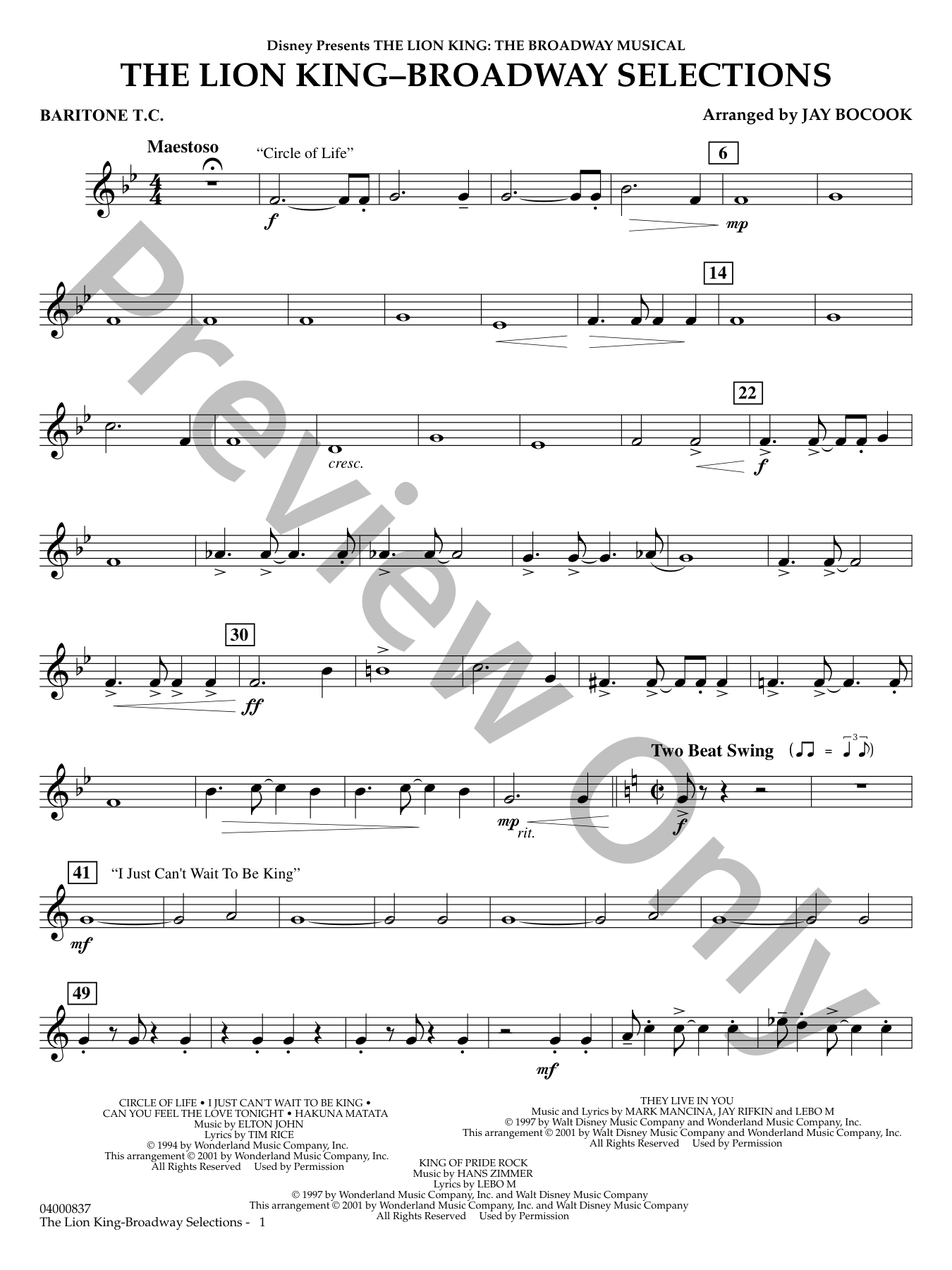 The Lion King: Broadway Selections | Acheter Dans La Boutique De