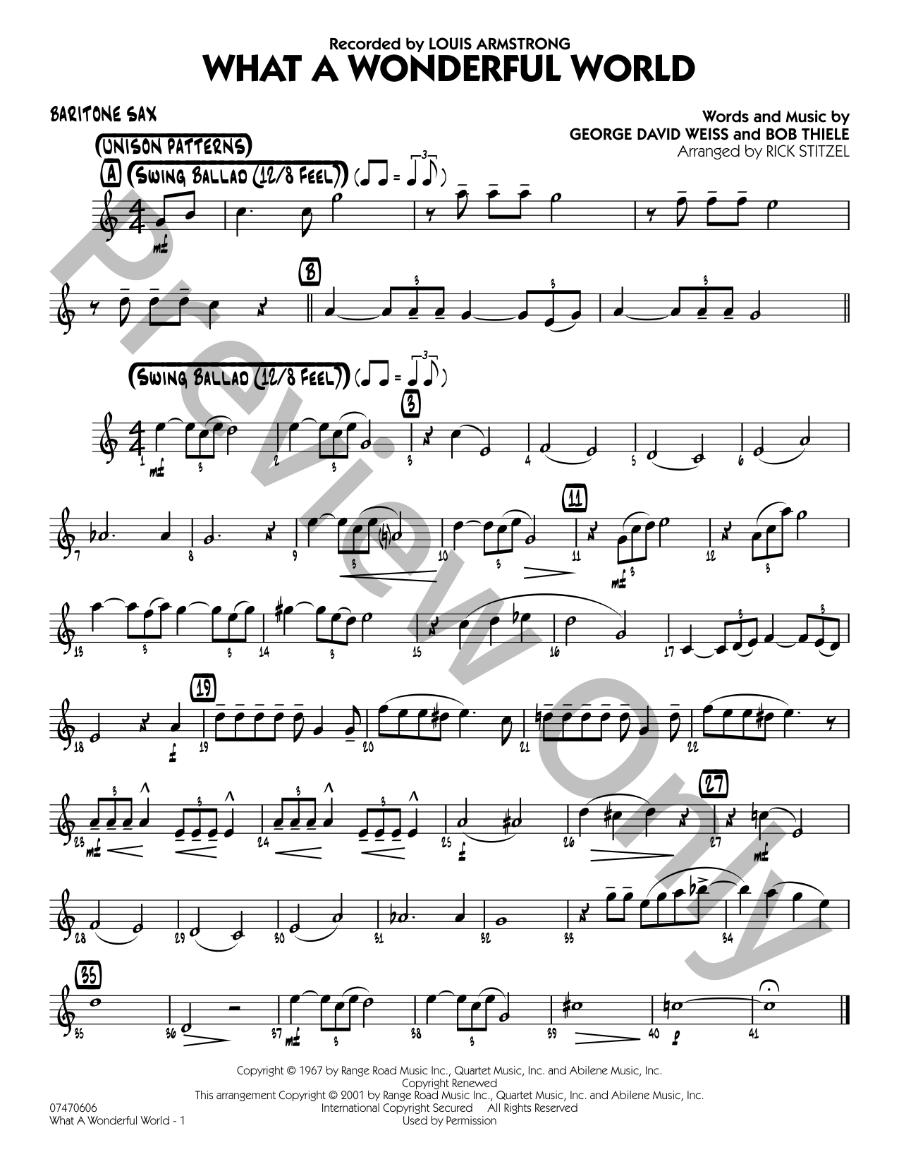 What a Wonderful World Jazz Sheet Music | J.W. Pepper