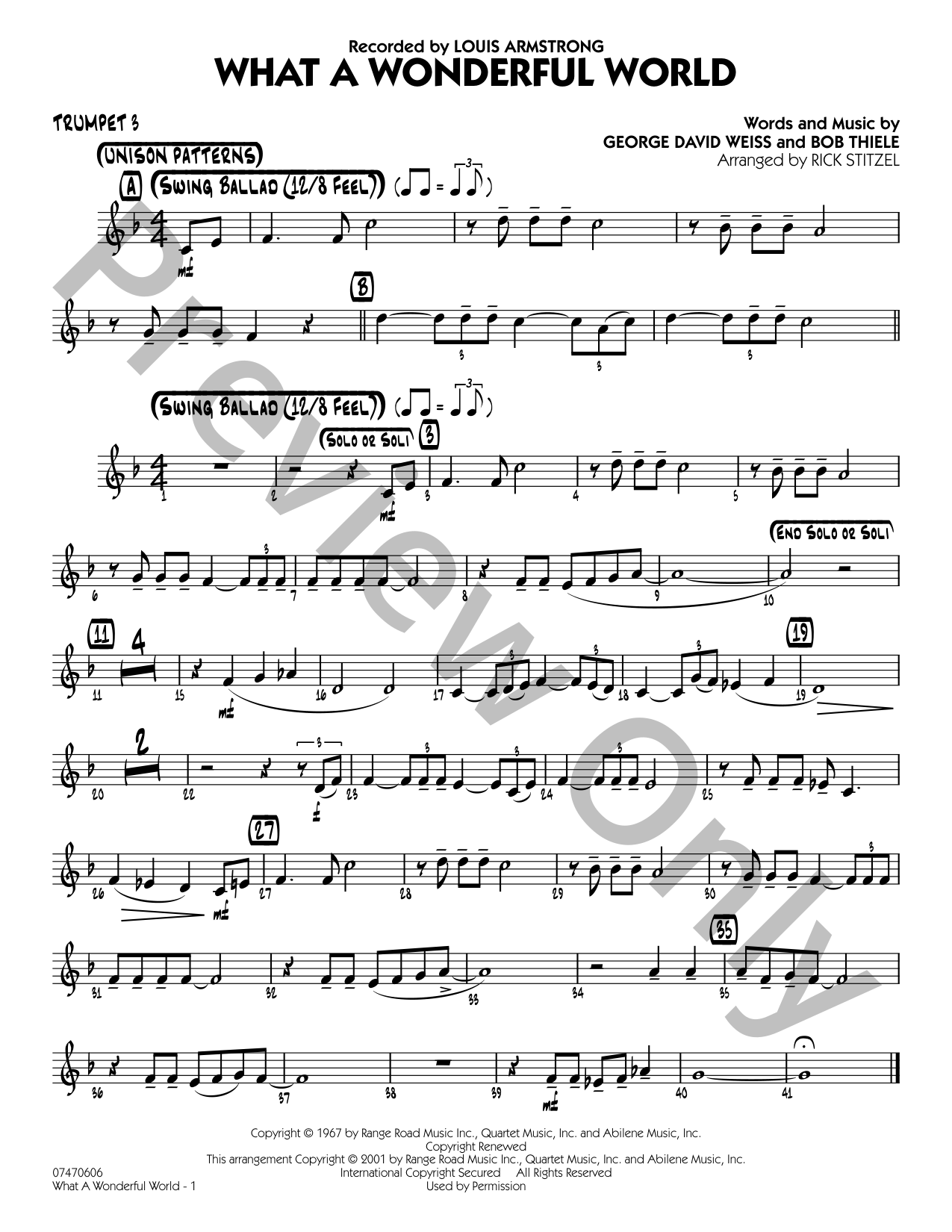 What a Wonderful World Jazz Sheet Music | J.W. Pepper