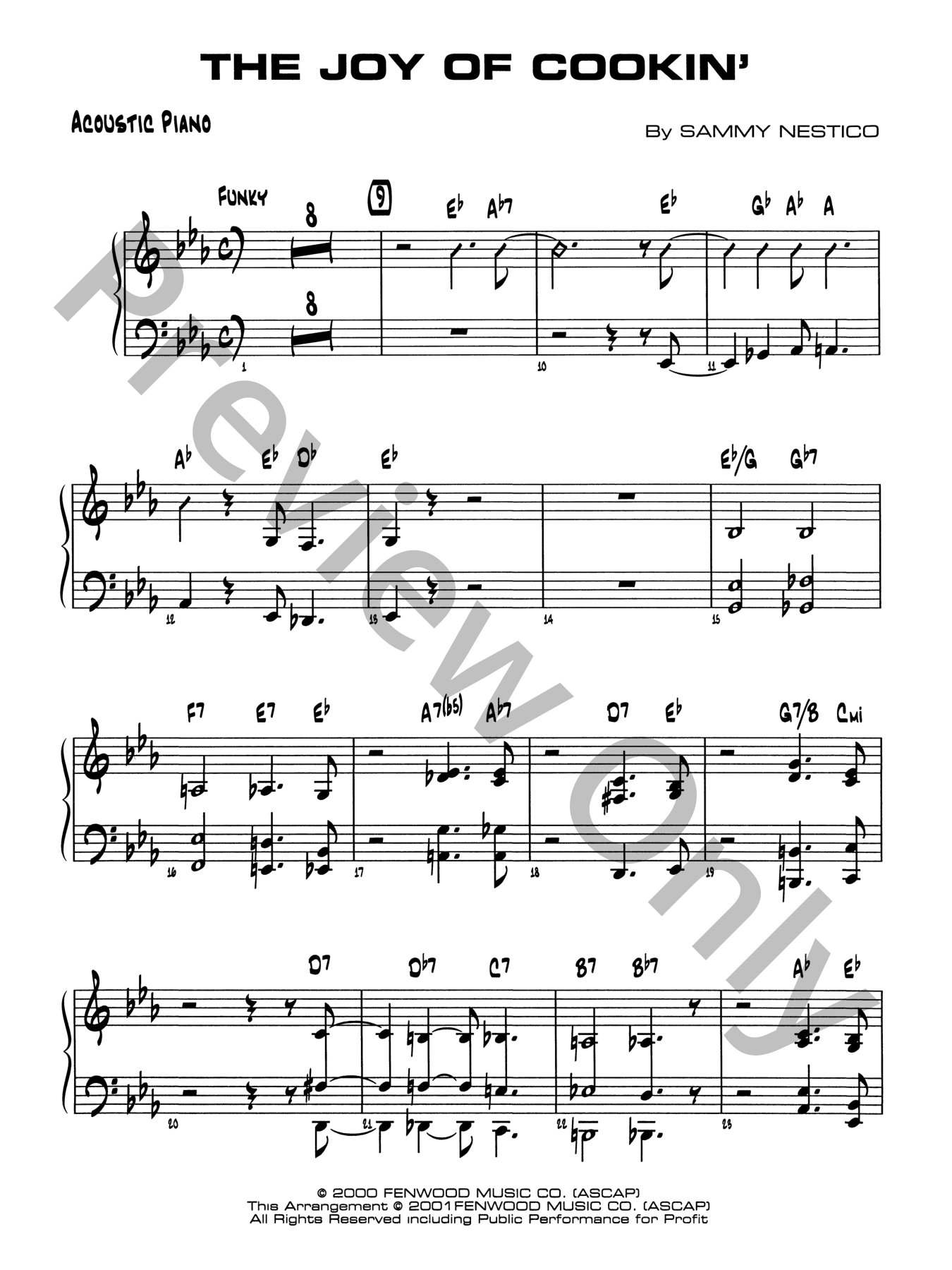 The Joy of Cookin Jazz Sheet Music | J.W. Pepper