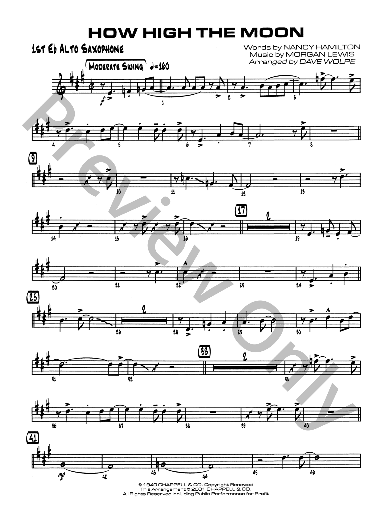 How High the Moon Jazz Sheet Music | J.W. Pepper