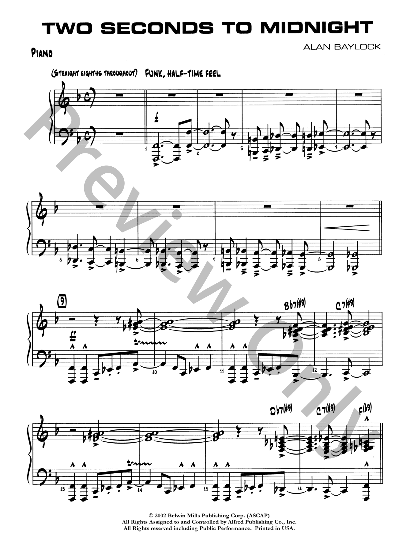 Two Seconds to Midnight Jazz Sheet Music | J.W. Pepper