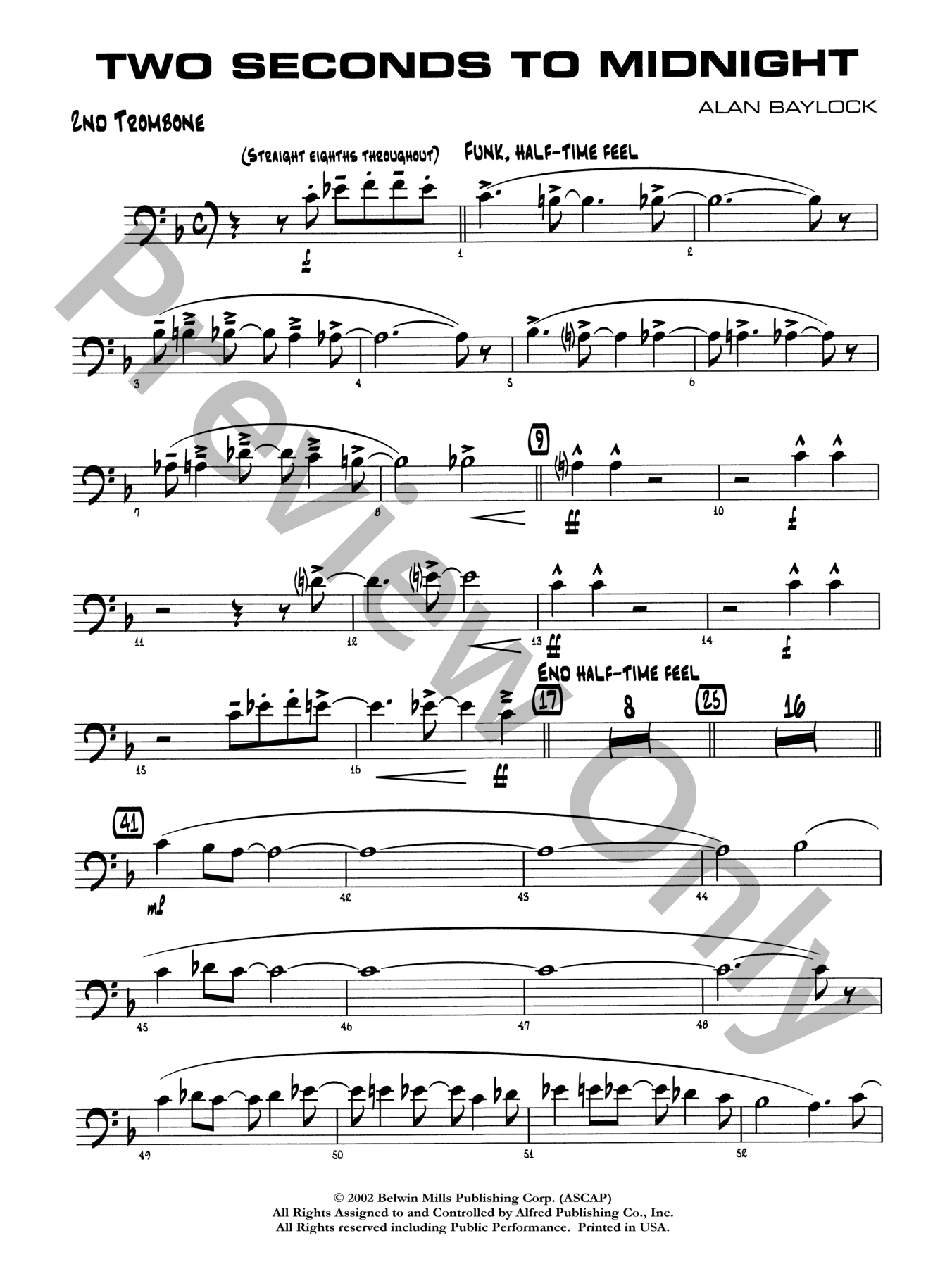 Two Seconds to Midnight Jazz Sheet Music | J.W. Pepper