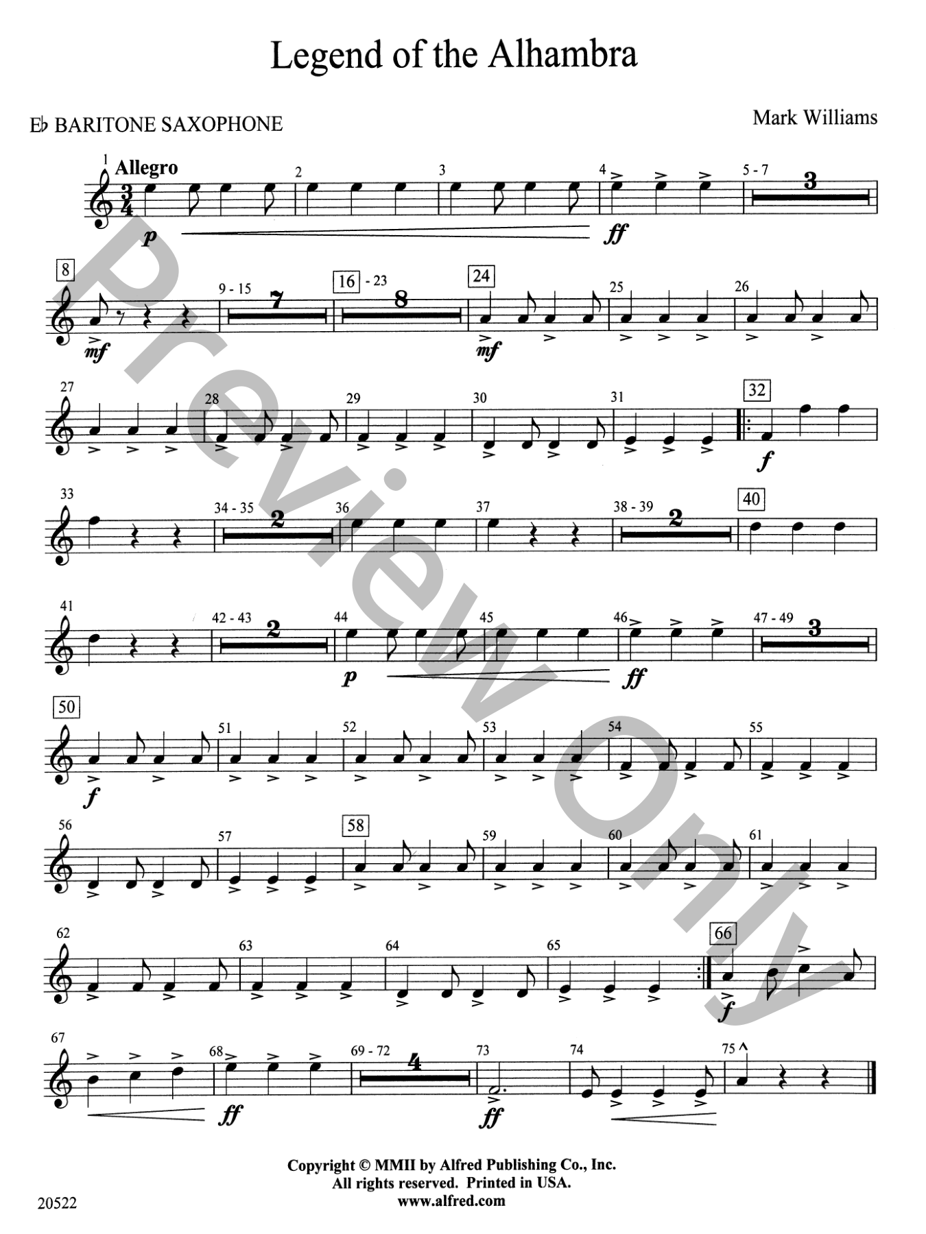 Legend of the Alhambra Concert Band Sheet Music | J.W. Pepper
