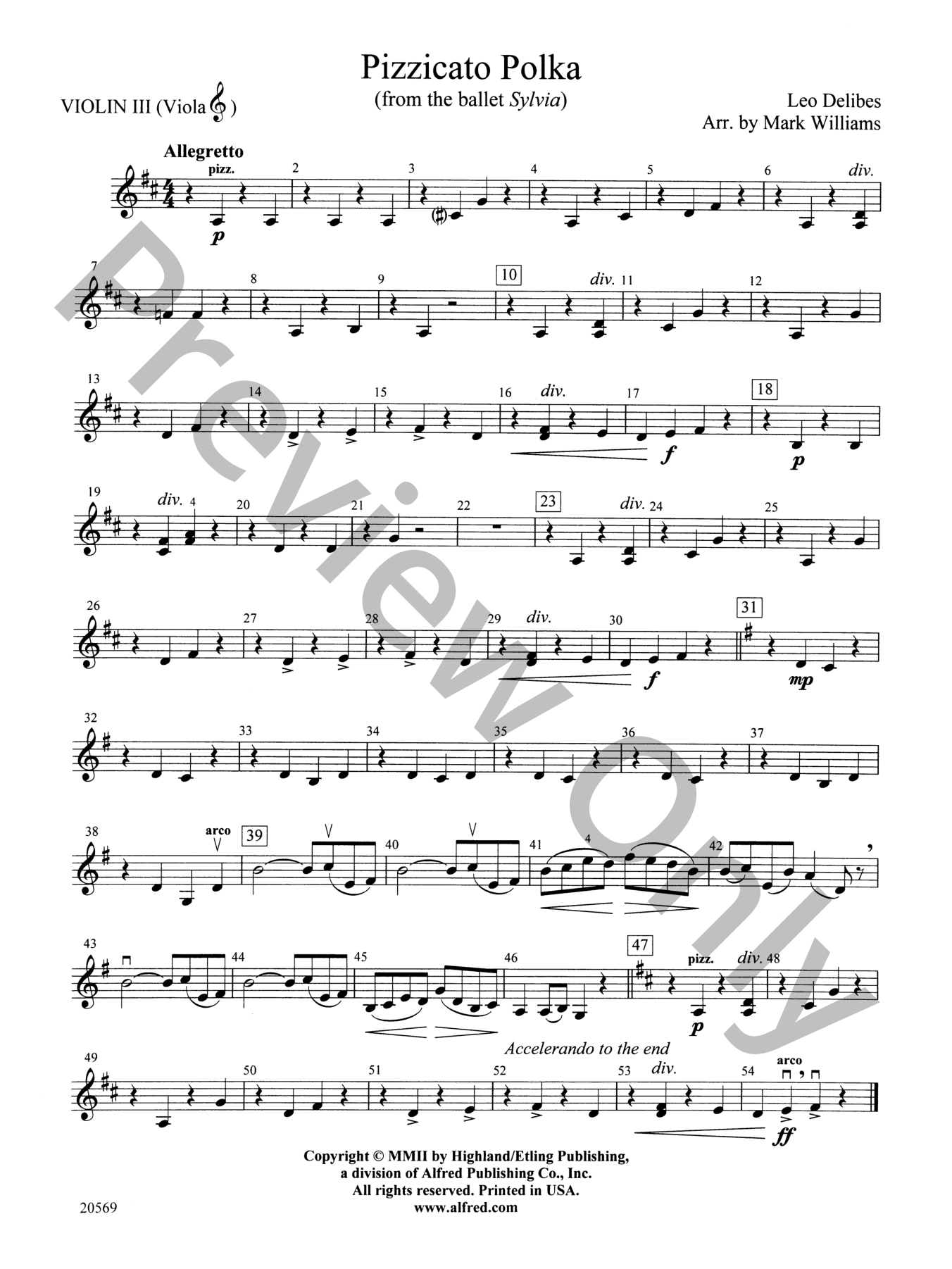 Pizzicato Polka Orchestra Sheet Music | J.W. Pepper